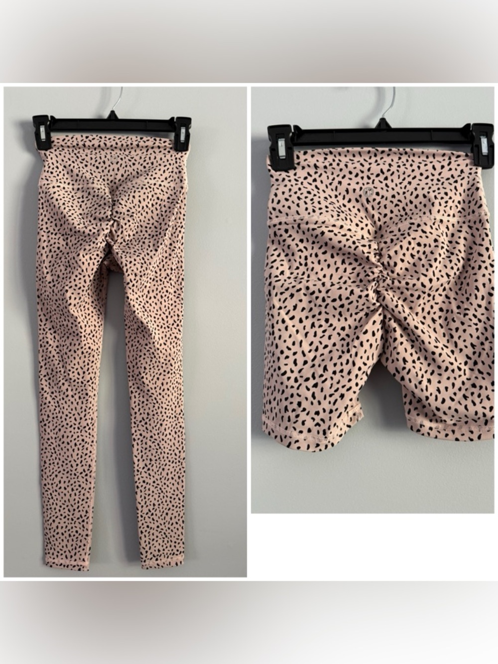 Astoria women’s  Ruched Back Active Leggings& shorts w/Black Spot Sz- Small